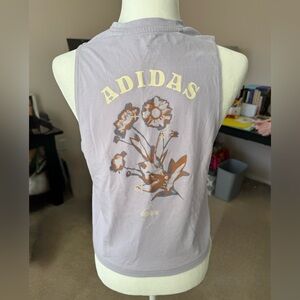 Adidas Lavender Sleeveless Top with Floral Print - Med